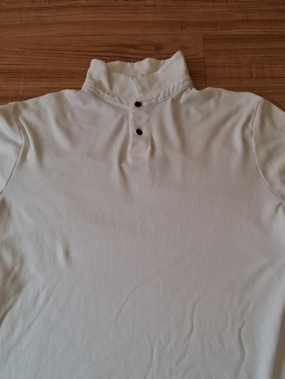 Banana Republic Men's White Long-Sleeve Mock Neck Shirt